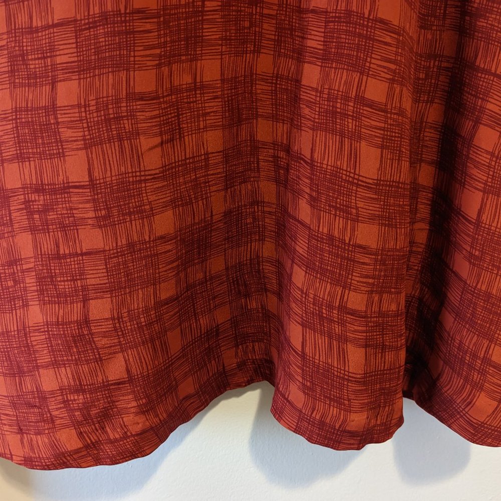Anthropologie Girls from Savoy Burnt Orange Printed Silk Dress - Picture 5 of 8